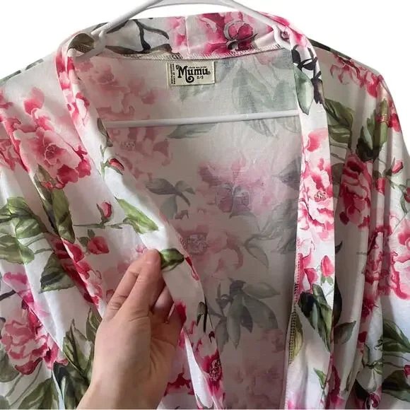 Show Me Your Mumu Pink and Green Brie Floral Robe - One Size 🌸🌿🌸 - Picture 8 of 13